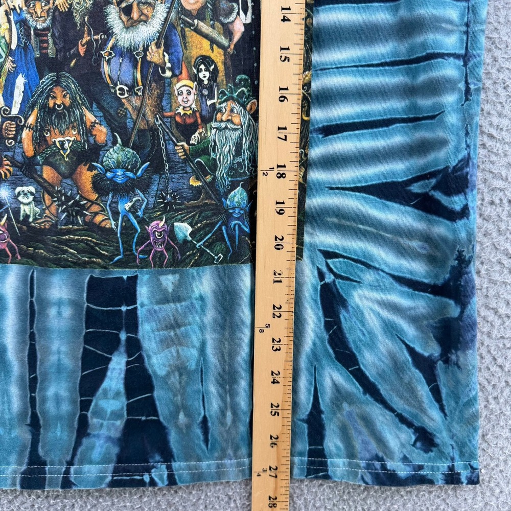 Gildan Gnomeland Security Tie‎ Dye T-Shirt Mens Medium Blue Black Gnome Graphic - Picture 7 of 15